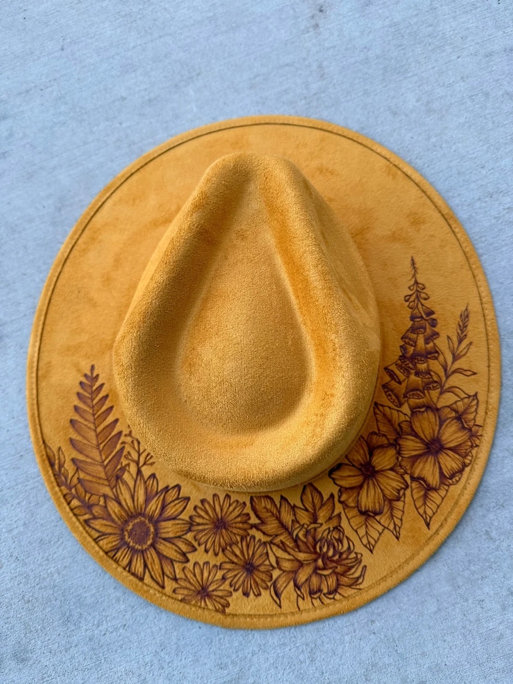 Yellow floral cowboy hat wide brim